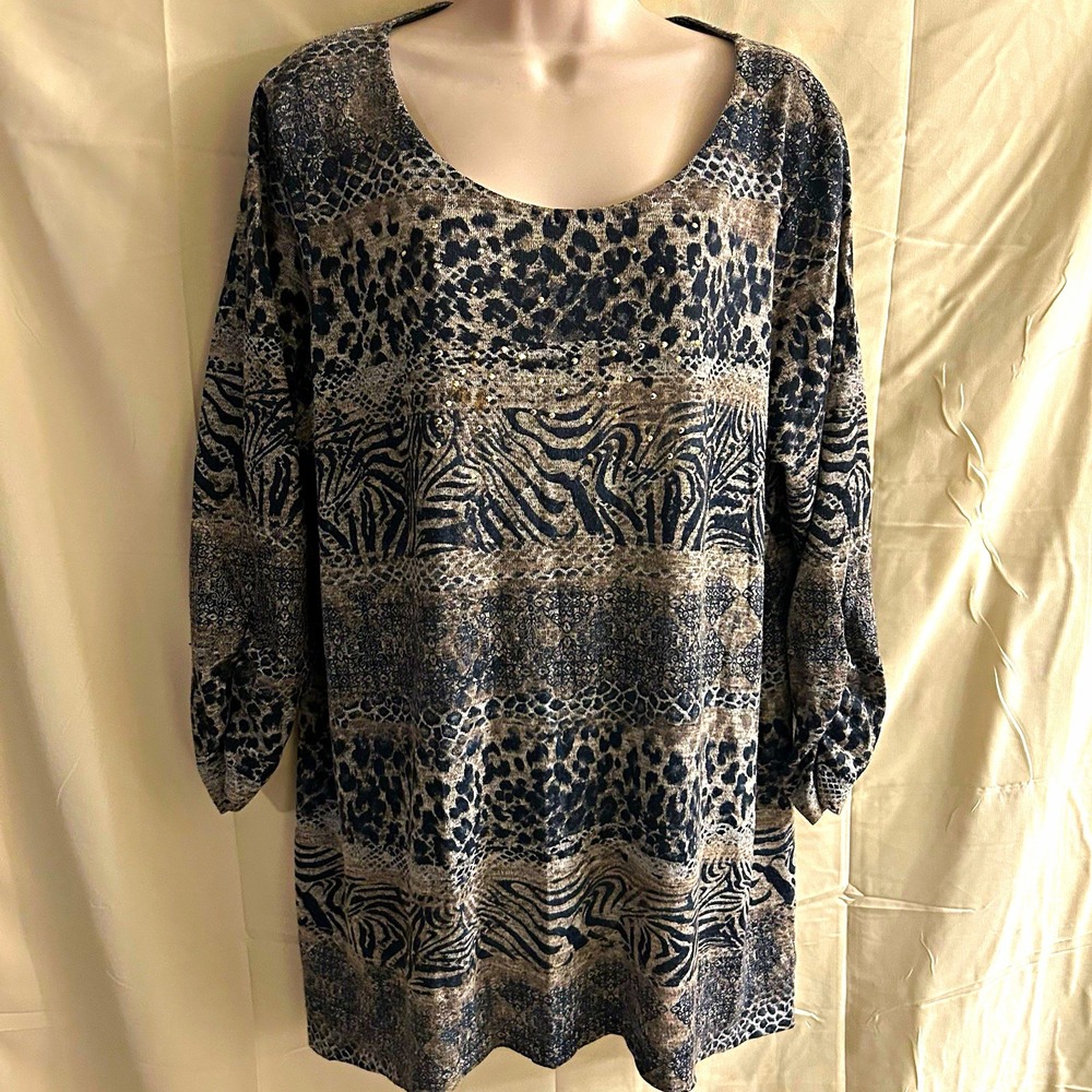 New 1X Kim, Rogers studded flare bottom top #1688*10